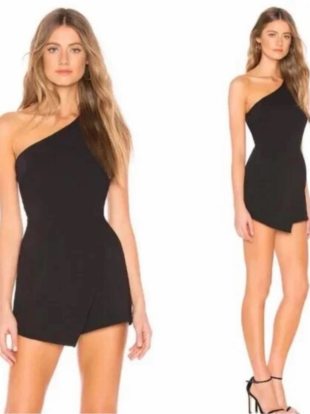 superdown Black One-Shoulder Mini Dress